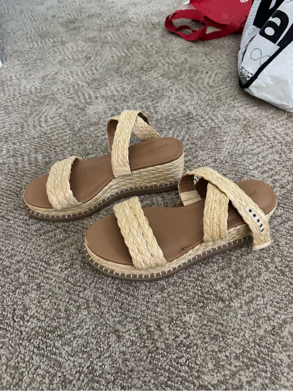 Target Women's Braided Tan Platform Slide Sandals